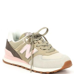 NWOB New Balance Women’s 574 metallic patch athletic shoes, sz. 10